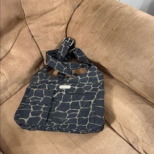 Black and Gray Patterned Crossbody Bag